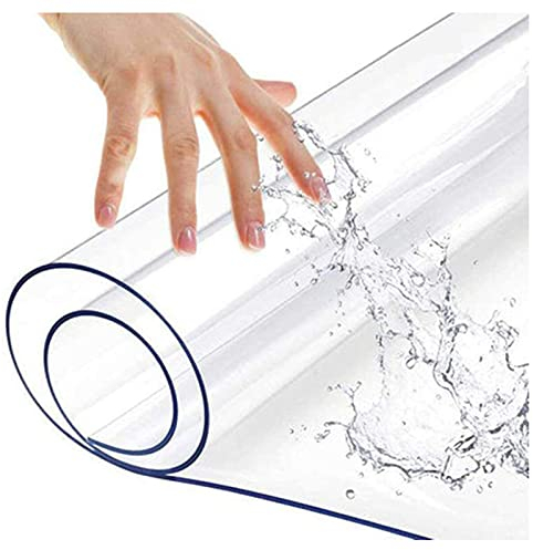 Sonakia Mantel Transparente,Cubierta De Mesa Rectangular 1mm Espesor,Almohadilla Protectora Vidrio Suave,manteles Impermeable/Antimanchas para Comedor,Cocina,Escritorio,60x120cm,50x90cm/19.7 * 35.4in