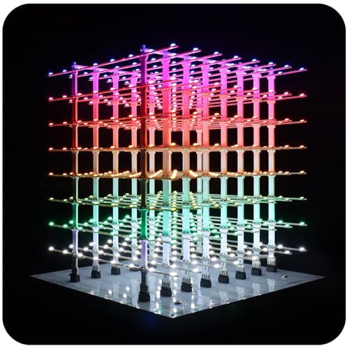 iCubeSmart 3D8P-MULTI, 3D-LED-Würfel-Set, Elektronische Kits, LED Cube Bausatz DIY Kit LED Licht Cube DIY Elektronik 8x8x8 Wuerfel Bausatz (3D8P-MULTI)