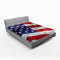 ABAKUHAUS USA Spannbetttuch, America Patriotic Day, Soft Dekorativer Stoff Bettwäsche Rund-um Elastischer Gummizug, 180 cm x 200 cm, Marine-Blau, Rot, Weiß