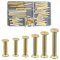 CONPHERON 30 Sets di Viti per Rilegatura Ottonato 6 Dimensioni Perni Tondi in Metallo Perni per Viti Rivetto per Chiodi per Rilegatura in Pelle (5 x 35/40/45/50/60/70 mm)