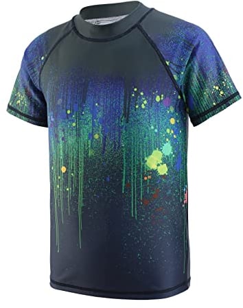 Schwimmshirt Jungen Einteiler Kurzarm Badeshirt Kinder Jungen Badeanzug 152 158/13-14 Jahre