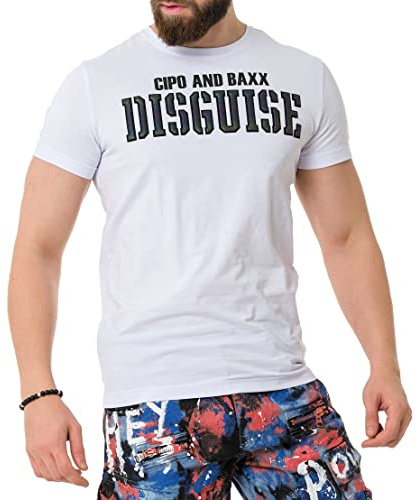 Cipo & Baxx Herren Prägedruck Print T-Shirt Kurzarm CT737