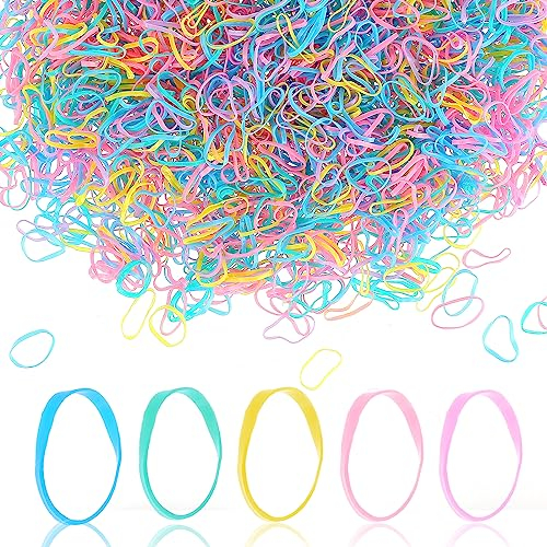 2500 Stück Haargummi Mini Frühlingsfarben Gummiband kleine Durchsichtige Elastische Haargummis Weiche Baby Elastische Scrunchies Stirnbänder für Mädchen Kinder Hochzeitsfrisuren