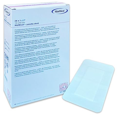 69care Wundpflaster steril 15 x 8 cm - Pflaster sensitiv selbstklebend - Wundverband zur äußeren Abdeckung von Verletzungen - einzeln verpackt 25 Stück