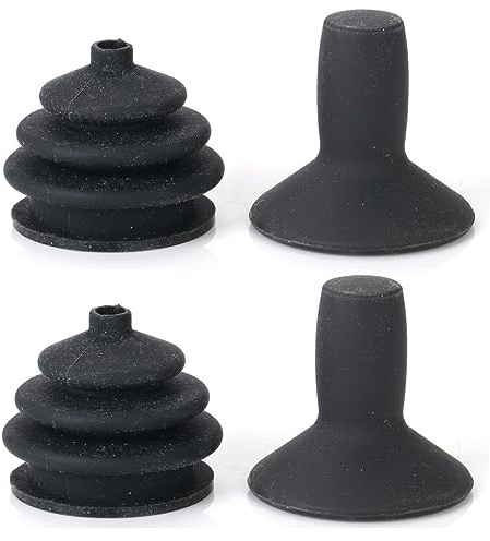 2 Pcs Joystick Controller Knob and Gaiter,Joystick Gaiter Rubber Joystick Controller Knob for Electric Wheelchairs Powerchair Mobility Aid,Dust Cover Set Accessories Black (2 Set)