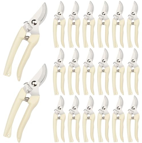 20 Pcs Garden Scissors for Plant, Tip Pruning Shears for Cutting Flowers, Trimming Plants, Bonsai and Fruits Picking (Bypass Blade Pruner)