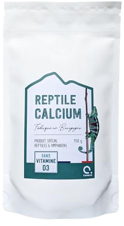 ReptileCalcium® - 150g - Fabriqué en Bourgogne - Produit spécial Reptiles et Amphibiens - sans Vitamine D3 - Calcium pour Reptiles