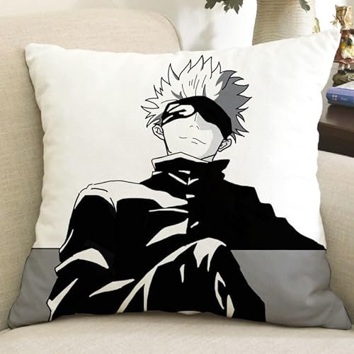 Jilijia Gojo Satoru Anime Kissen 35cm x 35cm Itadori Yuji Doppelseitiges Kissen Ideal Anime Enthusiastisch Schlafzimmer Zubehör Geschenke