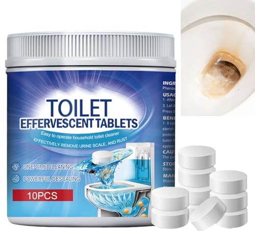 KOAHDE Tablettes Nettoyage des WC,Comprimés Nettoyage Toilettes,Tablettes De Nettoyage Cuvette Toilette,Tablettes de Nettoyage pour Toilettes,Comprimés Effervescents pour Toilette,10PC