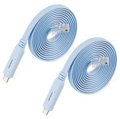 OIKWAN USB-C Console Cable 2pack, USB C to RJ45 Console Cable Compatible with Cisco Routers/AP Router/Switch/Windows Linux Mac OS