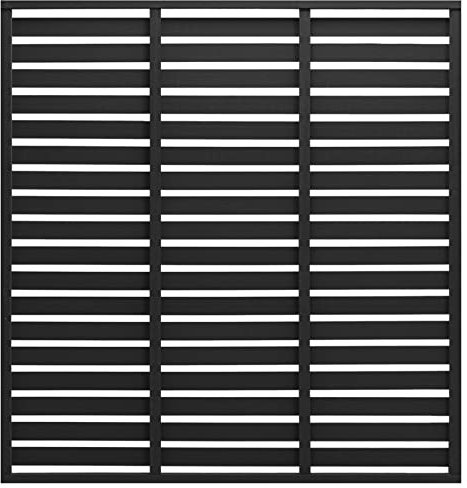 Mengtu Zaunelement Sichtschutzzaun Steckzaun Windschutz Zaun Gartensichtschutz Sichtschutzzaun Gartenzaun Windschutzzaun Lamellenzaun WPC 180 x 180 cm Schwarz Garten Möbel