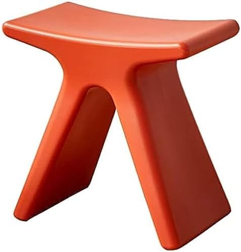 Sgabello Basso in plastica Creativa, Sgabello per Doccia da Bagno Antiscivolo Impermeabile, Comodo Sedile per Scarpe a Cambio Forte per Soggiorno Cucina Camera da Letto, 43,5×24×41,5 cm,Ross