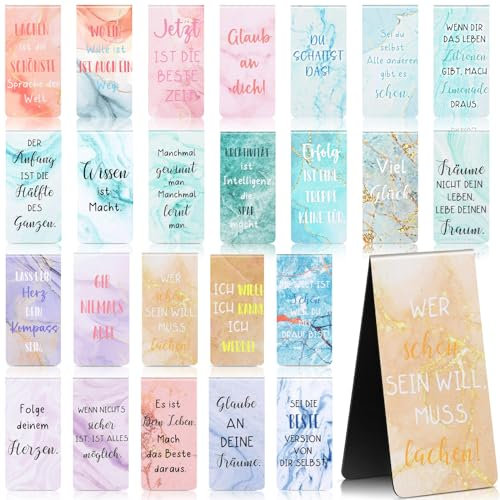 24 Inspirierende Magnetische Lesezeichen Ermutigende Sprüche Magnetisch Lesezeichen Magnet Motivation Geschenke für Lehrer Studenten Buchliebhaber Schüler Freund (Bunt)