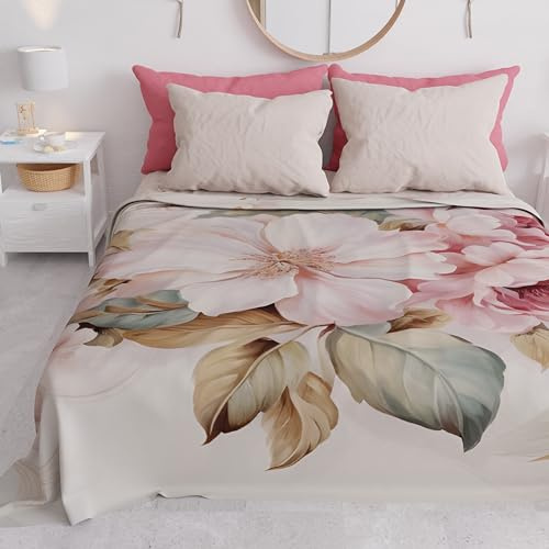 PETTI Artigiani Italiani - Sofadecke Überwurf aus Mikrofaser | Vielseitige Tagesdecke für Sofa, Bett und Tisch | Waschbarer Schutzüberwurf - Made in Italy - Blumenmuster Provenza - 220x270 cm