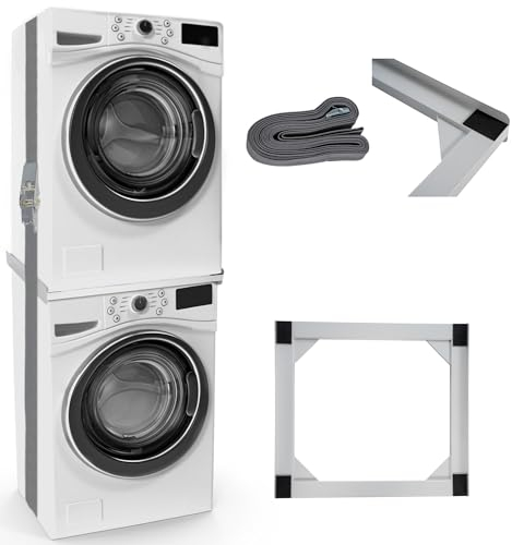 CLP Bastidor De Conexión para Lavadoras I Base Intermedia Universal para Electrodomésticos De Acero con Mesa Extraible, Contenido del Set:Marco de conexión