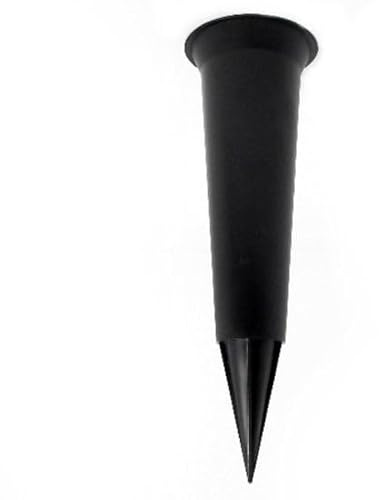 Special Graveside Memorial Grave Spiked Flower Vase In Loving Memory Special Memorial Vase for Graves - Plastic Cemetery Flower Holder with Spike, (2, Plain Black)