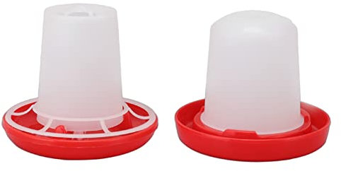 Brrnoo Küken-Futter- und Tränke-Set, Drehhülsen-Design, Automatische Fütterung und Bewässerung, Geflügel-Futter- und Tränke-Kombination, Geflügel-Futterspender Kükentränke Küken Futterspender