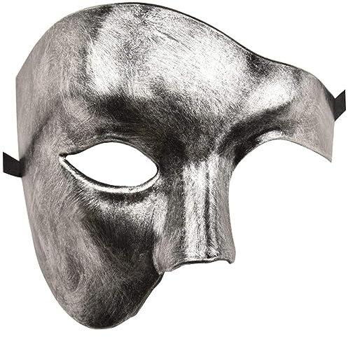 Wedhapy Maskenmaske für Männer Phantom der Oper Maske Herrenmaske Maskenmaske Phantom der Oper Halbmaske