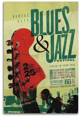YCGYMX Festival-Poster, Vintage, Jazz-Konzert-Poster, dekorative Malerei, Leinwand, Wandposter und Kunstdruck, moderne Familienschlafzimmer-Dekoration, Poster, 20 x 30 cm