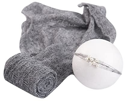Babytuch mit Kopfbedeckung aus Mohair für Babyfotografie | Kreative Foto Requisite für Säuglinge, Weiches Einwickeltuch, Bezauberndes Satz für Neugeborenen Shootings