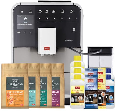 Melitta Barista T Smart Kaffeevollautomat, Starterset mit Manufaktur-Kaffee und Reinigungsset