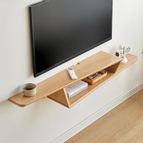 LLYLAFDC Entertainment Center Shelf Under TV,Open Multimedia Rack,Media Console TV Cabinet Floating TV Stand Shelf For TVs, Wood TV Console, For Living Room,Bedroom