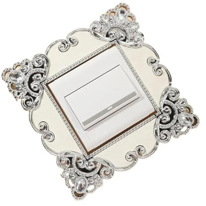 FYPERTY Light Switch Surround Stickers 3pcs Wall Sticker Resin Light Switch Cover Single Surround Socket Frame Home Office Decoration For Decoration(White)