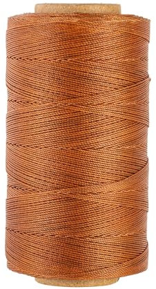 Cordoncino in poliestere cerato incollato, resistente, 0,55 mm, 400 metri, per pelle, cucito a mano, cucito, rilegatura, perline, bracciali e Gioielli macramé - marrone