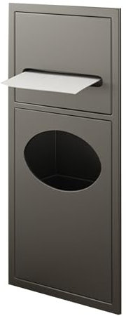 SGKOMN Armoire de Niche en Acier Inoxydable, Porte-Papier hygiénique encastré pour Salle de Bain, Support Mural pour Poubelle en Acier Inoxydable 304 pour Restaurants et c, Gray-52x20cm