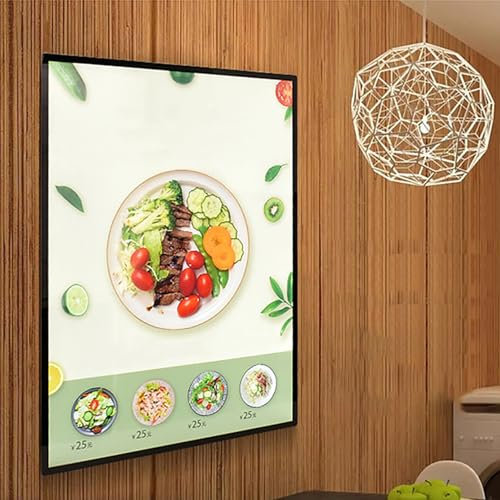 Werbedisplayrahmen, LED-Leuchtkasten mit schmalem Rahmen, doppelseitiger Werbeschildhalter, LED-Restaurantmenütafel mit schwarzem Rand, for an der Wand montierte Werbetafeln in Restaurants(Black,A1)