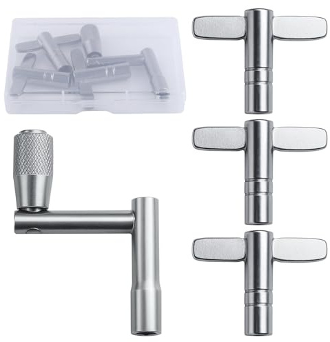 LEONTOOL 4 PCS Drum Tuning Key 3 Universal Drum Keys and Continuous Standard Motion Speed Key Drum Tuner Accessories Percussion Hardware Tool for Acoustic and Electronic Drums, Chrome-Plated Steel