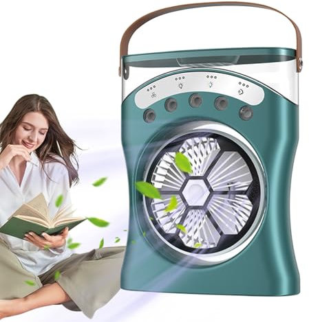 Genérico Ventilador De Escritorio Con | Ventilador De Sobremesa Recargable Con Modo Spray,De Enfriamiento Silencioso Con Rotación 180 Grados Para Dormitorio, Camping Y Playa
