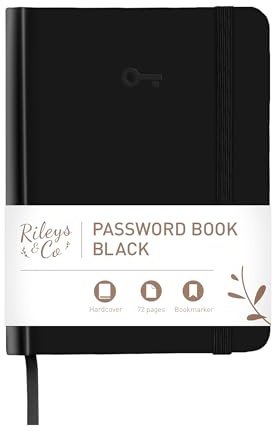 Rileys & Co. Password Book, 15.2 x 11.4 cm | Alphabetical Tabs, Password Keeper for Seniors, Safe Log-In, Passcode, Website Notebook