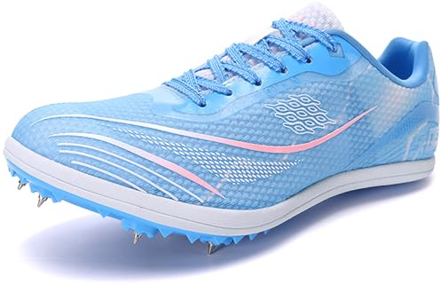 SDEQA Zapatillas de Atletismo 6 Clavos Hombre y Mujer Zapatos Deportivos de Media Distancia Sprint para Correr al Aire Libre