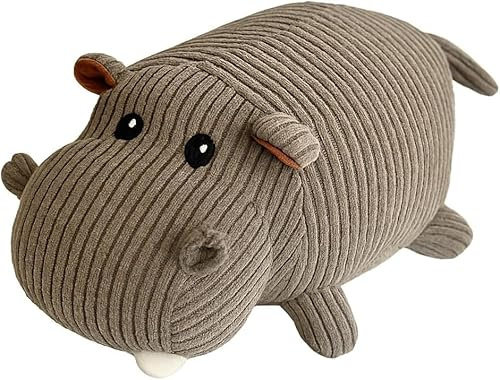 khevga Hippo Door Stopper 1.4 kg – Heavy Weighted Fabric Doorstop with Sand Filling, Decorative Grey Animal Door Holder, Rustic Home Décor