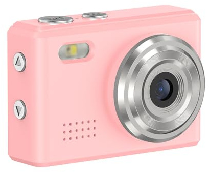 Dpofirs Fotocamera Portachiavi, Fotocamera Digitale Portatile da 12 MP con Display LED 6 Filtri, Videoregistratore HD 1080P Piccole Fotocamere per la Registrazione di Studio Vlog di (Pink)