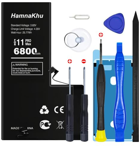 6800mAh (New Upgrade) Super Capacity Battery Compatible with iPhone 11 Pro Max, 0 Cycle Li-Polymer Replacement Battery for iPhone 11 Pro Max, with Professional Repair Tool Kit