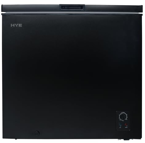 HYE Black 205L Chest Freezer, Large Freestanding Design, Quiet 42dB Operation, Spacious Storage for Home and Big Families, Easy-Access Lid – RF01CF205B24