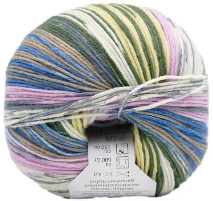 Online Garne Supersocke Sockenwolle 6-fach Merino Color | Strumpfwolle 6-fädig mit Merinowolle | 150g dickes Sockengarn mit Farbverlauf | 75% Wolle, 25% Polyamid (3074)