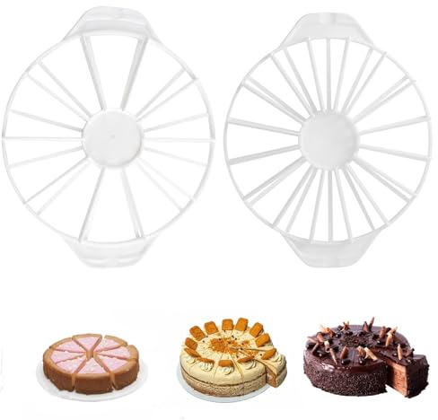 OYUUJII 10/12/14/16 Cake Slicer,2 Pcs Round Double Sided Cake Cutter | Cake Divider & Pie Slicer Cake Equal Portion Marker for Cheesecake,Mousse