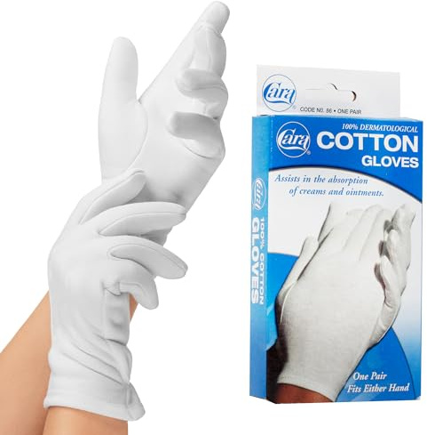 Cara 100% Dermatological Cotton Gloves, Large