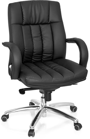 hjh OFFICE 724250 Chefsessel XXL G 100 Kunstleder schwarz Drehstuhl Schwerlaststuhl 150kg Schreibtischstuhl