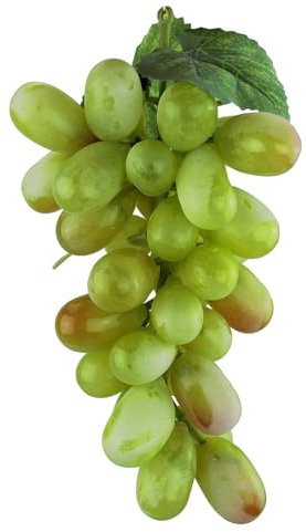 GMMH Künstliche Deko Trauben, (Grün-Mix, Oval, 20 cm) Lebensechte Weintrauben, Weinrebe, Plastikobst, Plastiktrauben, Plastikfrucht, Kunstobst, Dekoration, Hochzeitsdeko, Schaufenster, Küche, Hotel
