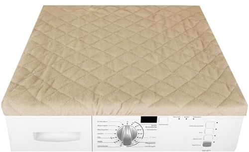 Bestlivings Waschmaschinenbezug (Beige) 60x60cm mit Gummizug, Trocknerbezug Waschmaschinenschonbezug in vielen vers. Farben - Trocknerauflage