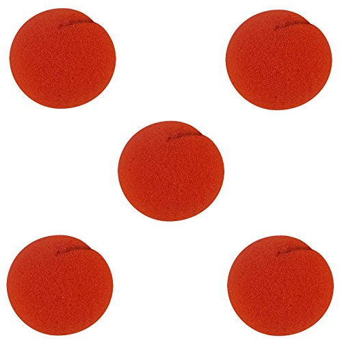 5 x Clownsnase Schaumstoff 5cm Durchmesser rote Nase für Red Nose Day Kostüm Clown