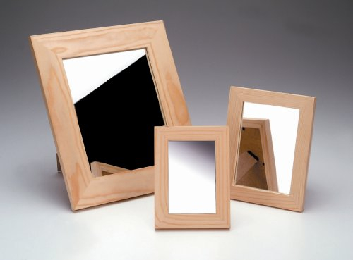 GLOREX Spiegel Holzrahmen, FSC, Kiefer, Holz und Glas, Natur, 13,5 x 19,5 x 1 cm