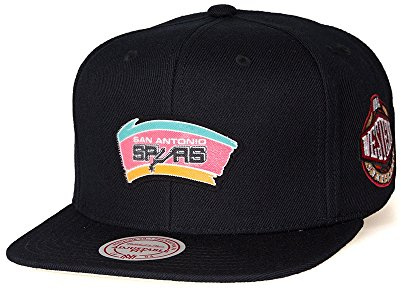 Mitchell & Ness - San Antonio Spurs - Snapback Cap Kappe - schwarz - OneSize - NBA Fanartikel