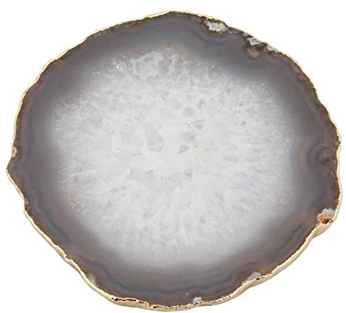 mookaitedecor Poliert Natürliche Geode Achat Platten Tisch Untersetzer Set (2 Stück), Dekorative Stein untersetzer für Glas, Tassen, Vasen, Kerzen, Servierplatten Namen Karten für Hochzeit