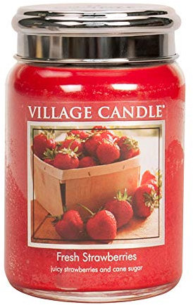 Village Candle - Duftkerze - Tradition Fresh Strawberry/Erdbeerduft - 602 Gramm (Netto)