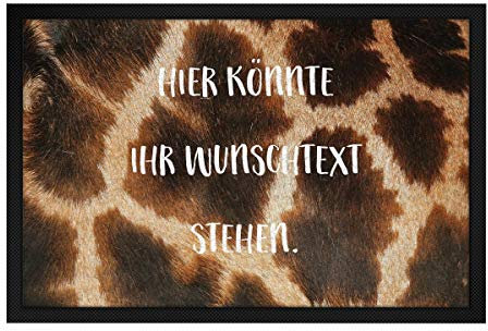 printplanet® - Fußmatte mit eigenem Text Bedrucken - Fussmatte mit Namen oder Wunschtext selbst gestalten - 60 cm x 40 cm - Aufdruck Fell Muster